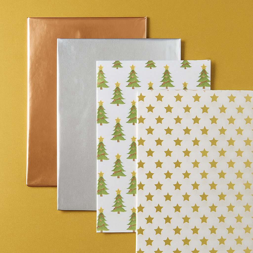 gold tissue paper and printed tissue paper for gift wrap