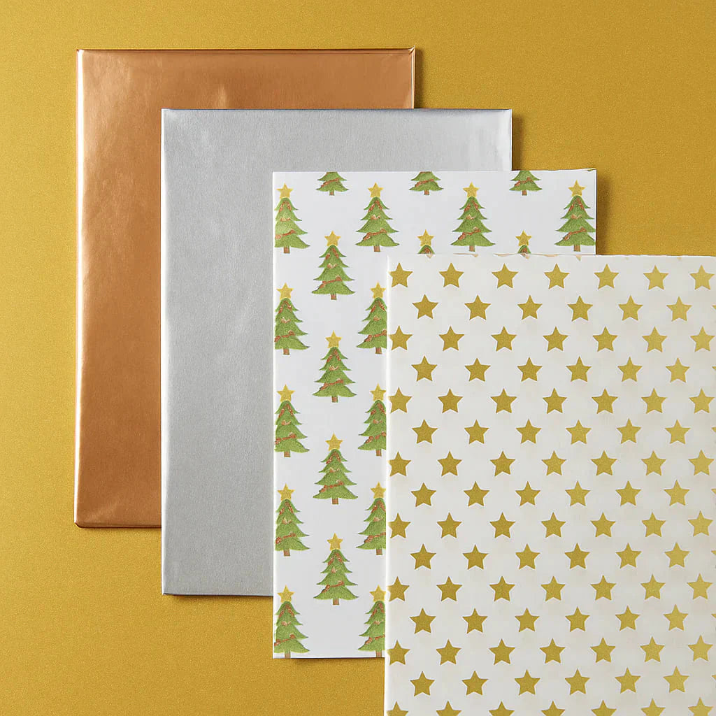 gold tissue paper and printed tissue paper for gift wrap