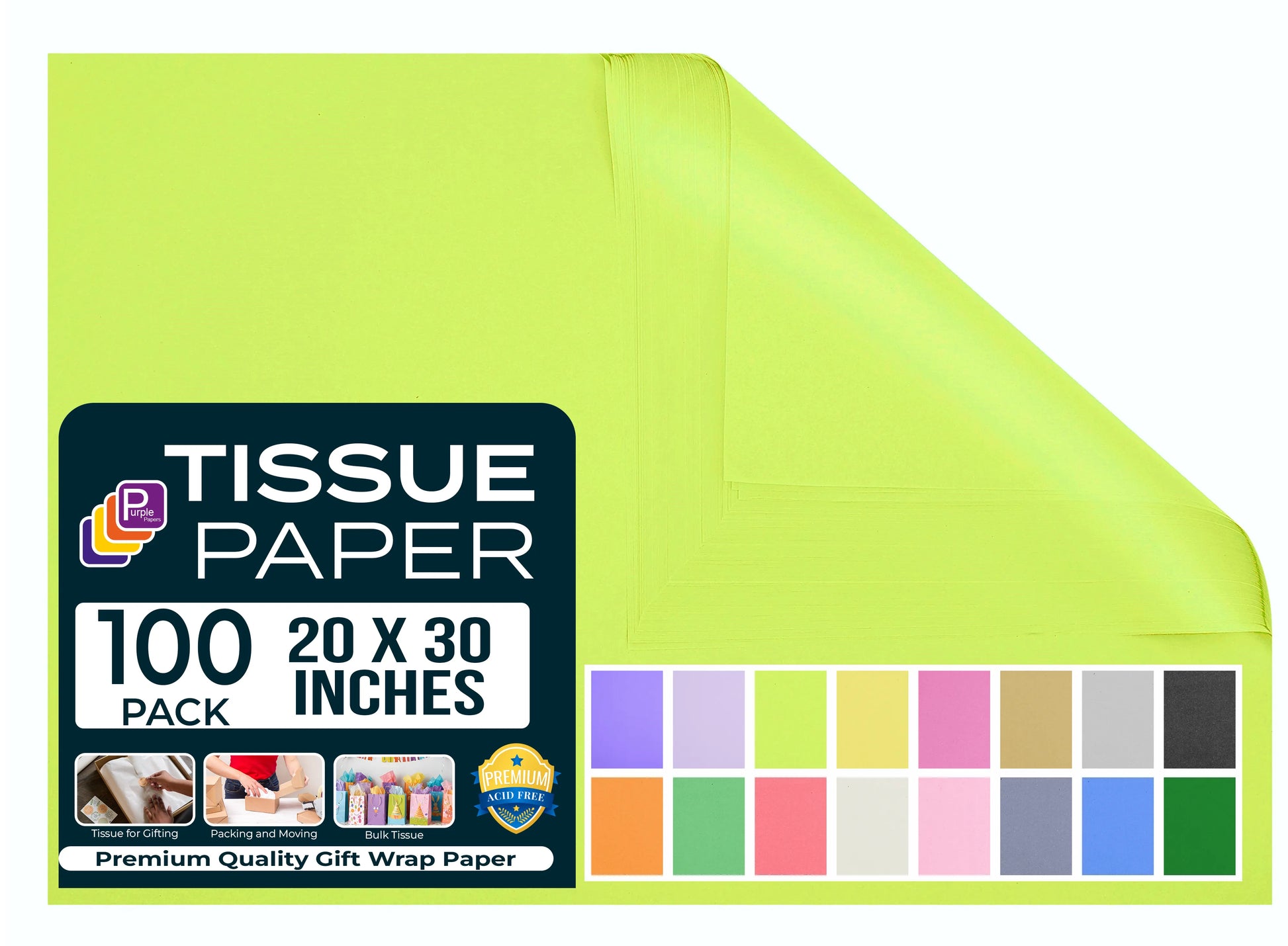 Lime Green Tissue Paper for Gift Bags