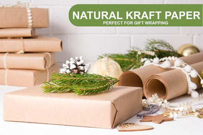 Brown Kraft Paper Roll - 36 Inch X 180 Ft Bulletin Board Paper for Packing, Construction, Wrapping, Kids Art, Craft, Shipping - Jumbo Size