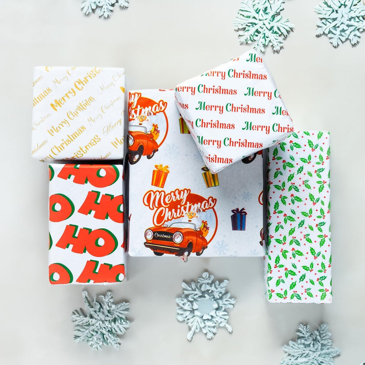 Purple Papers 50 Sheets Christmas Tissue Paper Sheets 20x20 Inch - Holiday Snowflake Xmas Gift Wrap - Christmas Wrapping Tissue Paper for Gift Bags