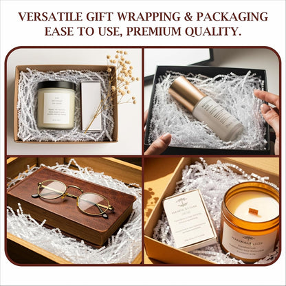 White Crinkle Paper Filler 5.5oz – Shredded Paper for Gift Baskets, Bridesmaid Proposal Gifts, Basket Filler for Christmas, Wedding, Birthday & Craft Gift Boxes