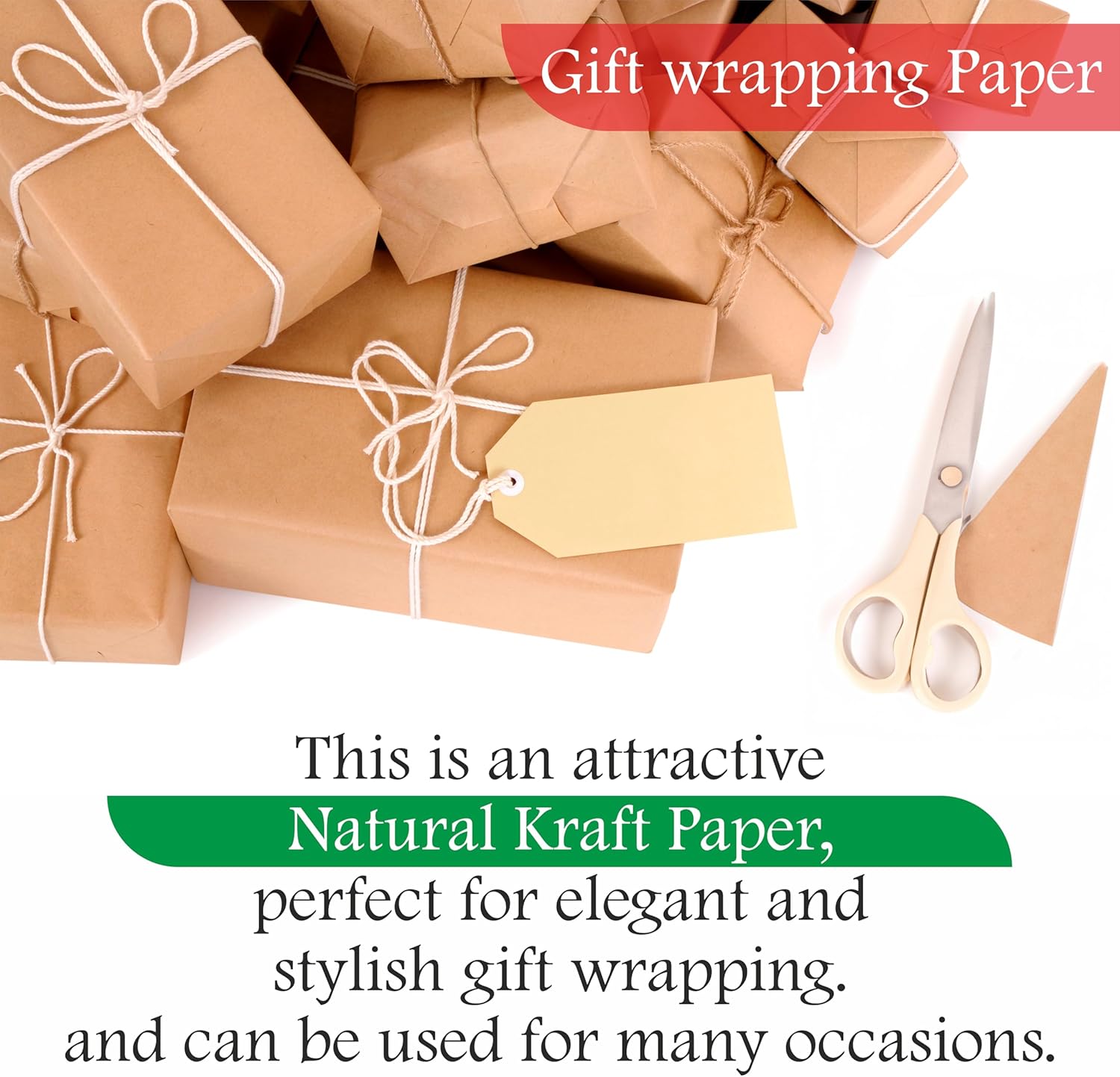 Brown Kraft Paper Roll - 36 Inch X 180 Ft Bulletin Board Paper for Packing, Construction, Wrapping, Kids Art, Craft, Shipping - Jumbo Size