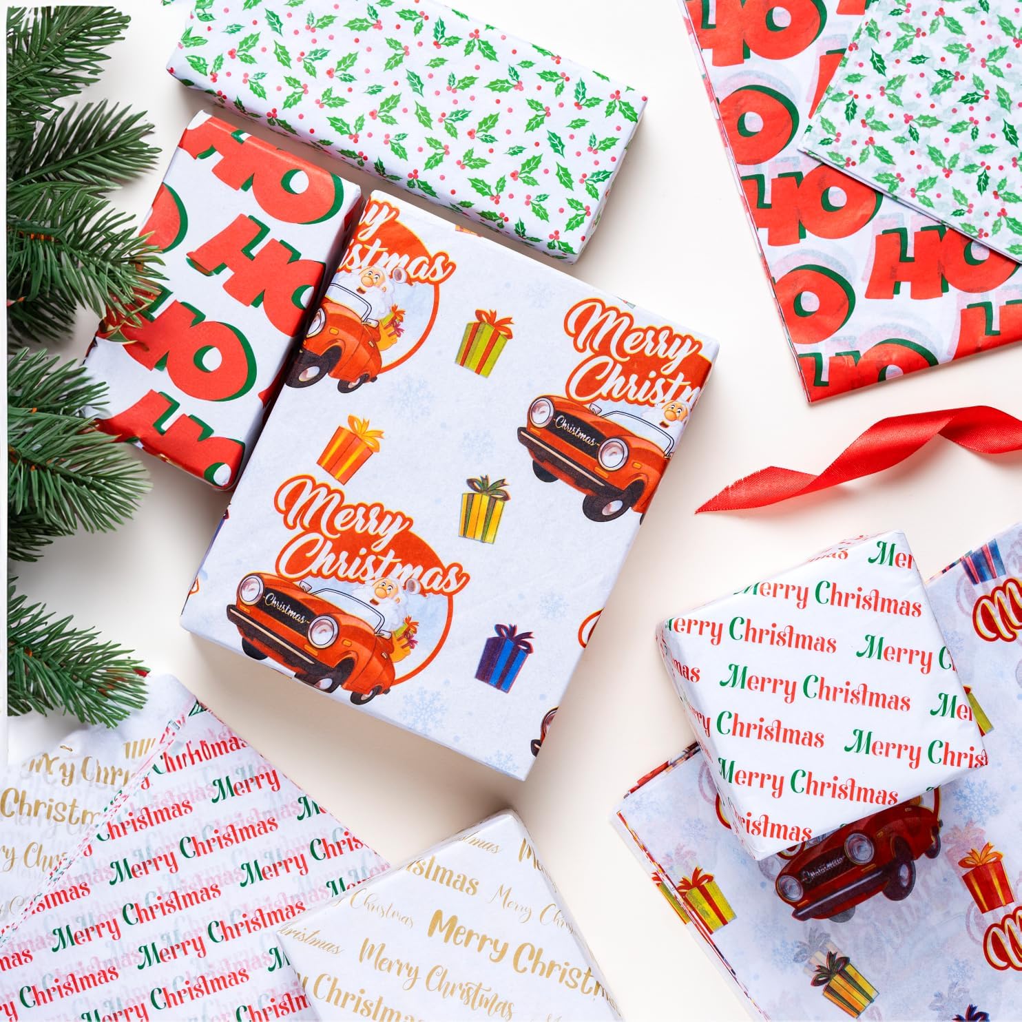 Purple Papers 50 Sheets Christmas Tissue Paper Sheets 20x20 Inch - Holiday Snowflake Xmas Gift Wrap - Christmas Wrapping Tissue Paper for Gift Bags