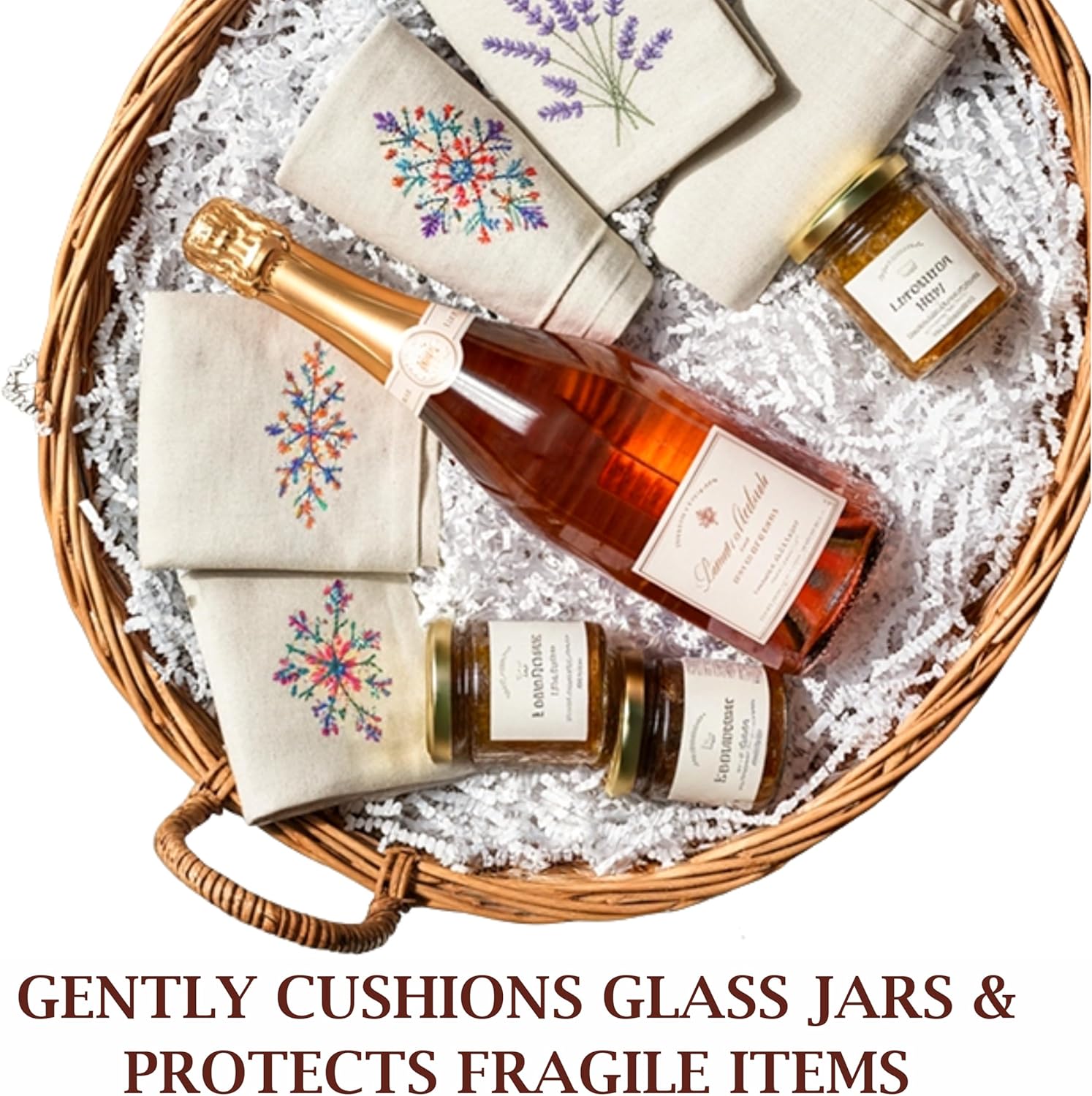 White Crinkle Paper Filler 5.5oz – Shredded Paper for Gift Baskets, Bridesmaid Proposal Gifts, Basket Filler for Christmas, Wedding, Birthday & Craft Gift Boxes