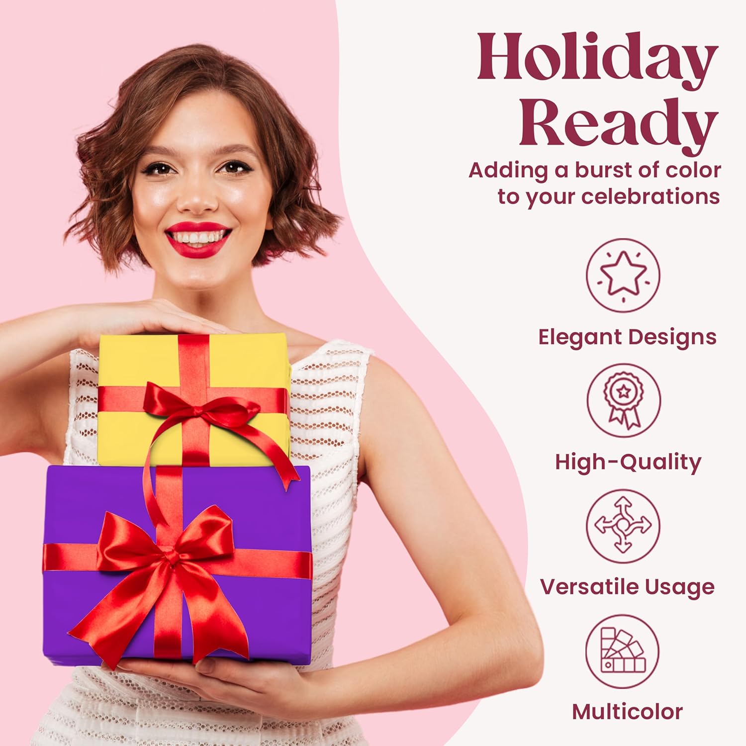 Purple Papers Multicolor Assorted Gift Tissue | 10x13 Inches Pack of 300 Sheets| Small and Medium Sizes for Holiday, Wrapping and Gifting Tissue Paper Needs