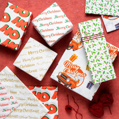 Purple Papers 50 Sheets Christmas Tissue Paper Sheets 20x20 Inch - Holiday Snowflake Xmas Gift Wrap - Christmas Wrapping Tissue Paper for Gift Bags