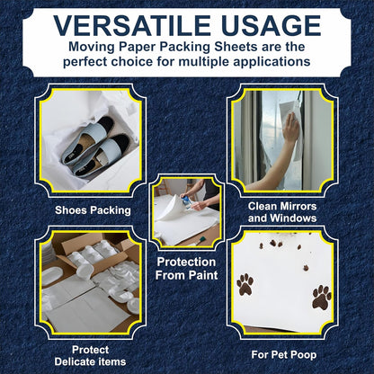 Purple Papers White Bulk Packing Paper | 1600 Sheets | 27" x 17" | Sheets for Moving - Newsprint Paper - Must Have in Your Moving Supplies | Newsprint Papers | Packaging Paper