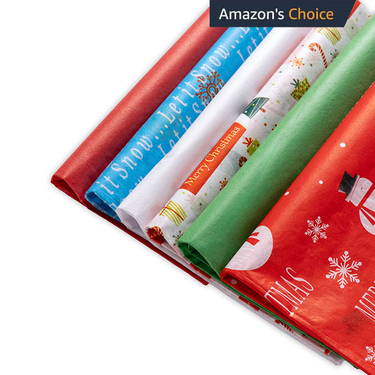 Christmas Tissue Paper – Color & Printed Sheets for Gift Wrapping, Crafts & Gift Bags