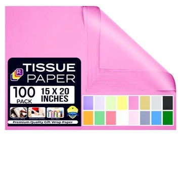 Pink Tissue Paper for Gift Bags – Pack of 5 (500 Sheets Total) | Bulk Tissue for Crafts, Party Decor & Baby Shower