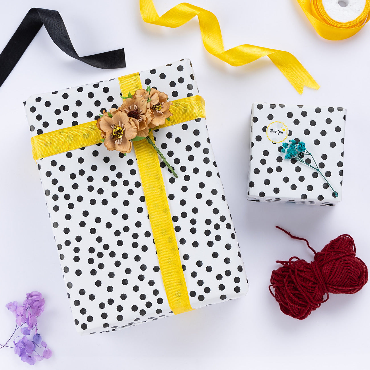 Black Polka Dot Gift Wrapping Paper for Gifts Gift Wrap