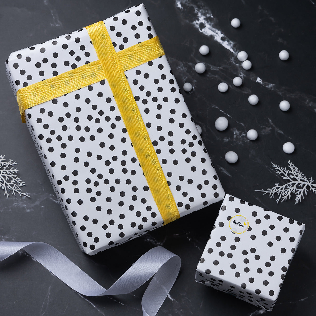 Black Polka Dot Gift Wrapping Paper for Gifts Gift Wrap