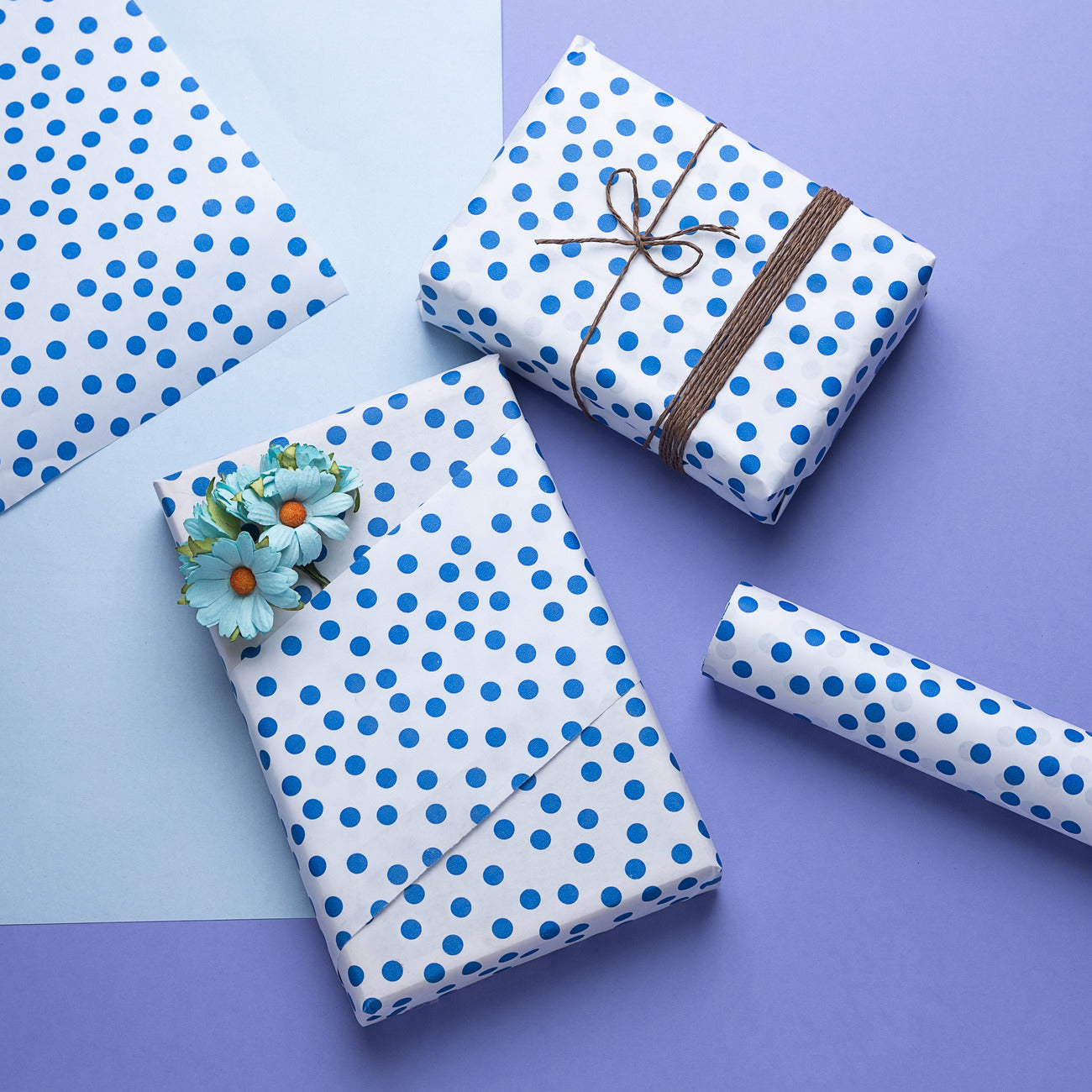 Blue Polka Dot Gift Wrapping Paper for Gifts Gift Wrap