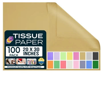 Gold Tissue Paper for Gift Bags – Pack of 5 (500 Sheets Total) | Bulk Tissue for Crafts, Party Decor & Weddings