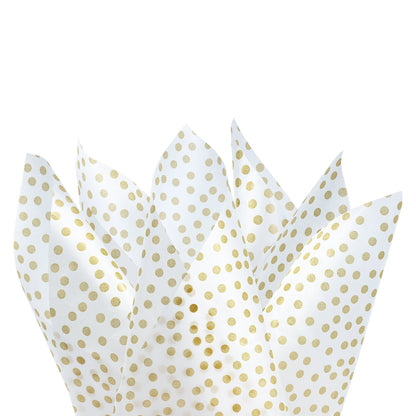 Gold Tissue Paper for Gift Bags Polka dot print