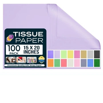 Lavender Tissue Paper for Gift Bags – Pack of 5 (500 Sheets) | Bulk Tissue for Crafts, Party Decor, Birthday & Packaging