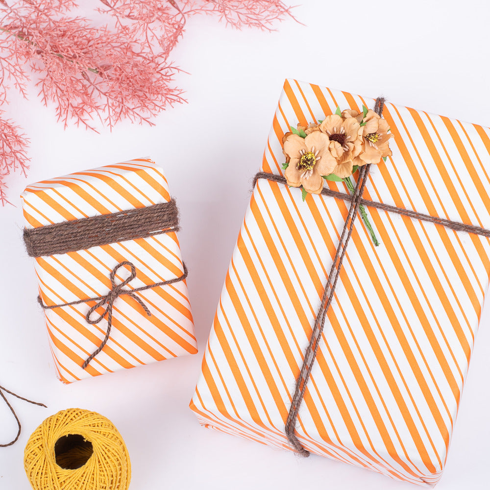 orange stripe gift wrapping paper for gifts holiday gift wrap