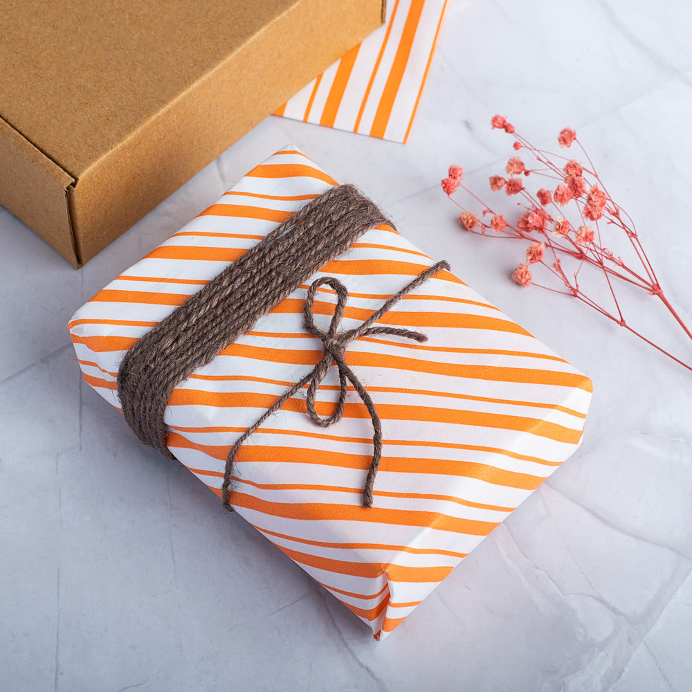 orange stripe gift wrapping paper for gifts holiday gift wrap