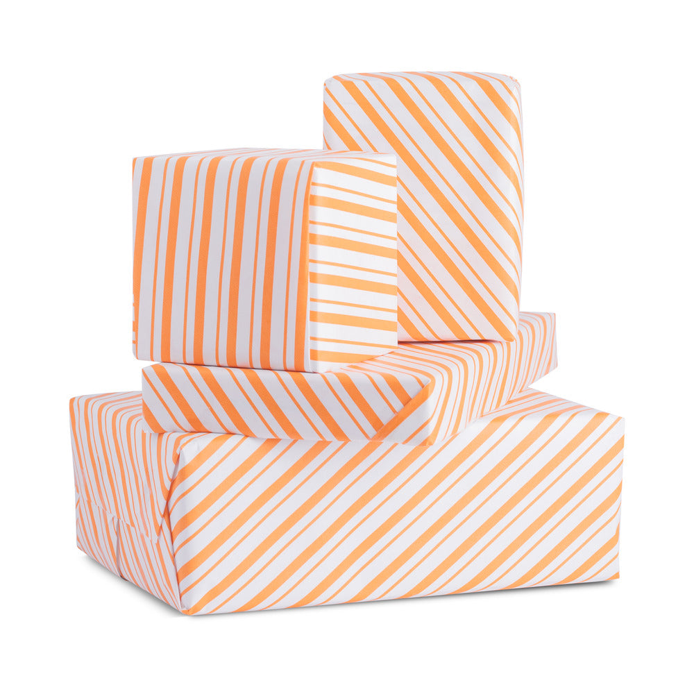 orange stripe gift wrapping paper for gifts holiday gift wrap