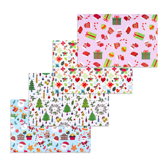 Christmas Gift Wrapping Paper Holiday Pink Xmas Gift Paper Wrap Santa xmas tree