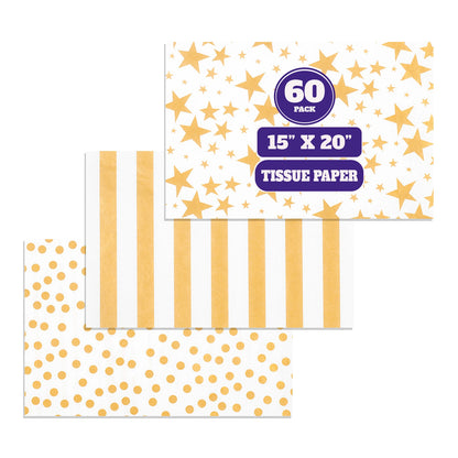Gold White Tissue Paper for Gift Bags