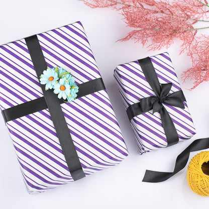 purple stripe gift wrapping paper for gifts holiday gift wrap