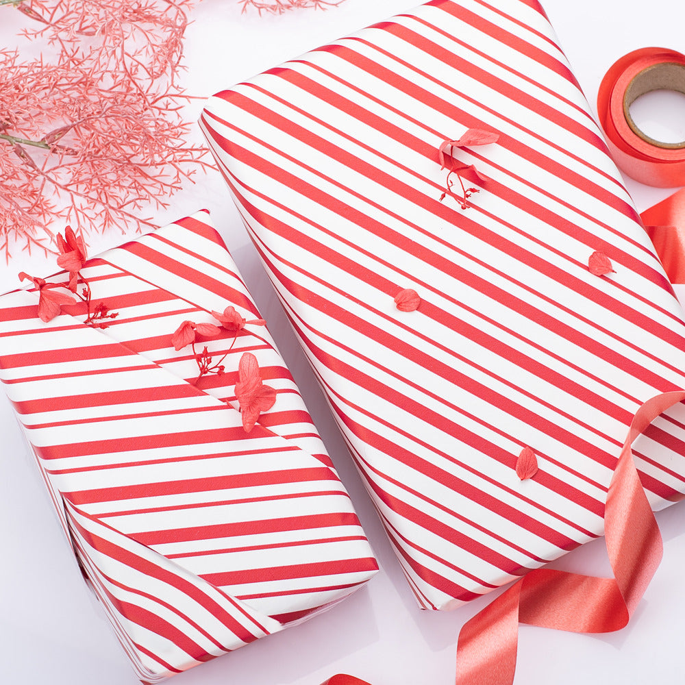 red stripe gift wrapping paper for gifts holiday gift wrap